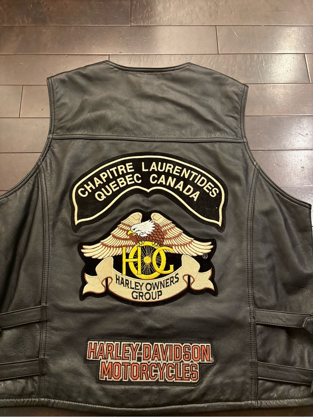 Harley-Davidson Black Leather Vest - Harley Owners Group Patch